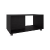 Coffee Table, 4 Wheels, 1 Shelf, Black - 4 of 4