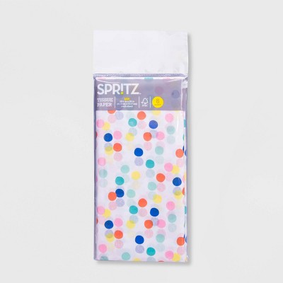 8ct Pegged Dotted Tissue Papers White - Spritz&#8482;