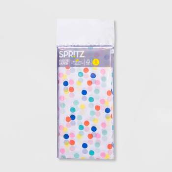 8ct Pegged Dotted Tissue Papers White - Spritz™