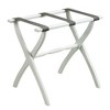 HomeRoots White Folding Luggage Rack With Gray Straps - 4 of 4