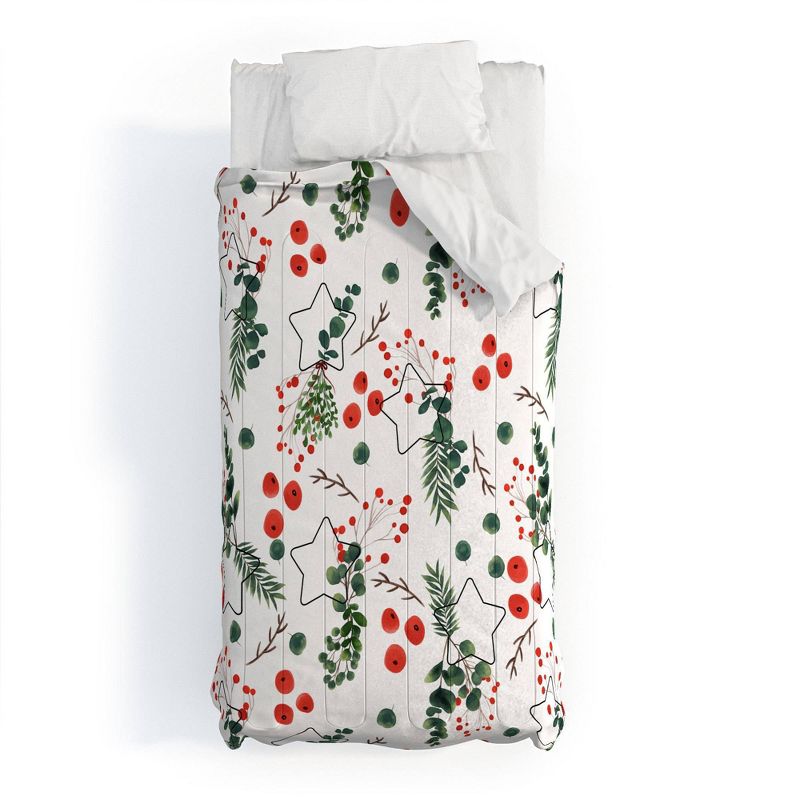 Marta Barragan Camarasa Christmas Botany 003 Cotton Comforter & Sham Set - Deny Designs, 1 of 5