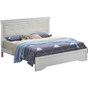 TiramisuBest Elegant Champagne Transitional Queen Bed, 63x85x53 inches, 78 lbs - 1 of 4