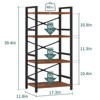 Aoibox 4 Tier Small Industrial Bookshelf Narrow Bookcase Organizer Space Saving Storage for Bedroom Office Living Room - 3 of 4