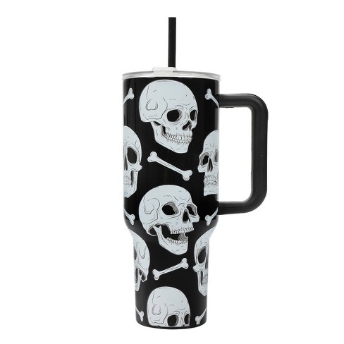 Halloween Skull Stainless Steel Tumbler hotsell with Handle