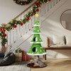 SEVOBAL Pet Tower Large Tall Christmas Tree Cat Tower with 2 Cat Condos Soft Fleece Cat Tree Teaser Toy for Indoor Cats, Green, 15.7"*12.6"*28.7" - 2 of 4