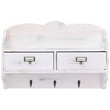 Aghana Digitals Vintage White Wall-Mounted Coat Rack with 3 Hooks & 2 Drawers, Solid - 3 of 4