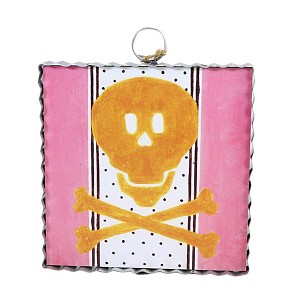 7.0 Inch Skull & Crossbone Mini Gallery Roxanne Spradlin Box Signs - 1 of 3