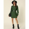 INSPIRE CHIC Women's Long Sleeve Crewneck Mini Cable Knit Casual Sweater Dress - 3 of 4