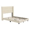 Emma and Oliver Modern Channel Stitched Upholstered Platform Bed with Wingback Headboard and Wooden Support Slats; No Box Spring Needed - 2 of 4