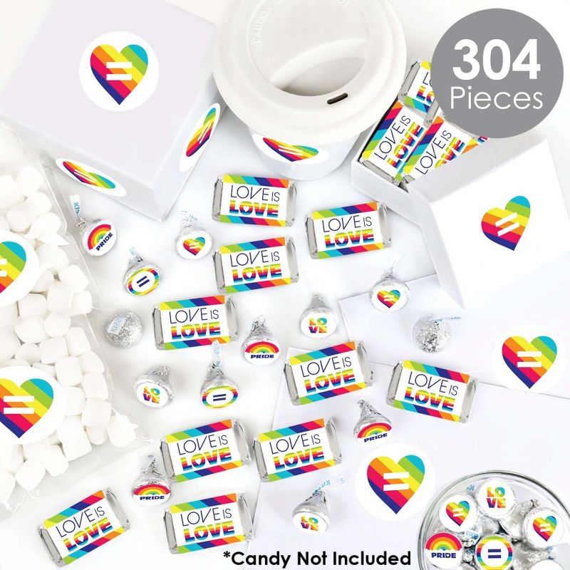 Big Dot of Happiness Love is Love - Pride - Rainbow Party Candy Favor Sticker Kit - 304 Pieces, 2 of 9