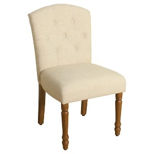 Delilah Button Tufted Dining Chair - Natural Linen - HomePop