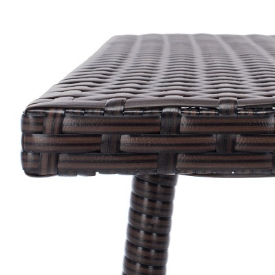 Natural Beige Wicker Outdoor Patio 3 Piece Chat Set