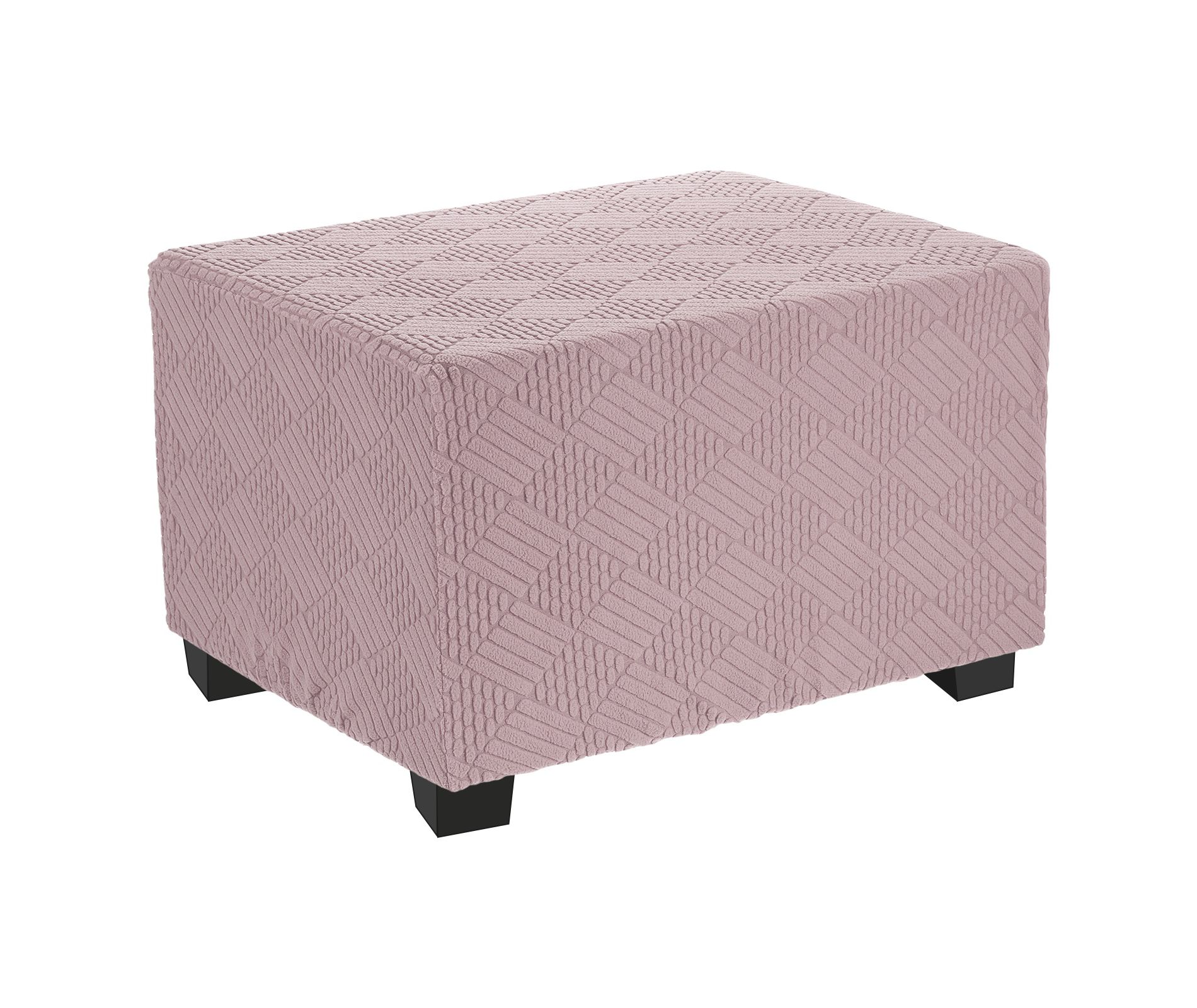 Unique Bargains  Elastic Furniture Protector Stretch Foot Stool Cover for Living Room Bedroom 1 Pc Light Pink Fit 57-70cm / 23"-27"