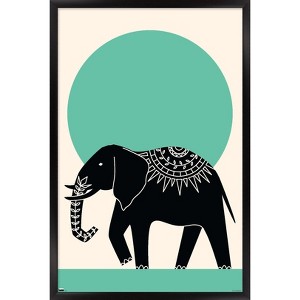 Trends International Ink Elephant Framed Wall Poster Prints - 1 of 4