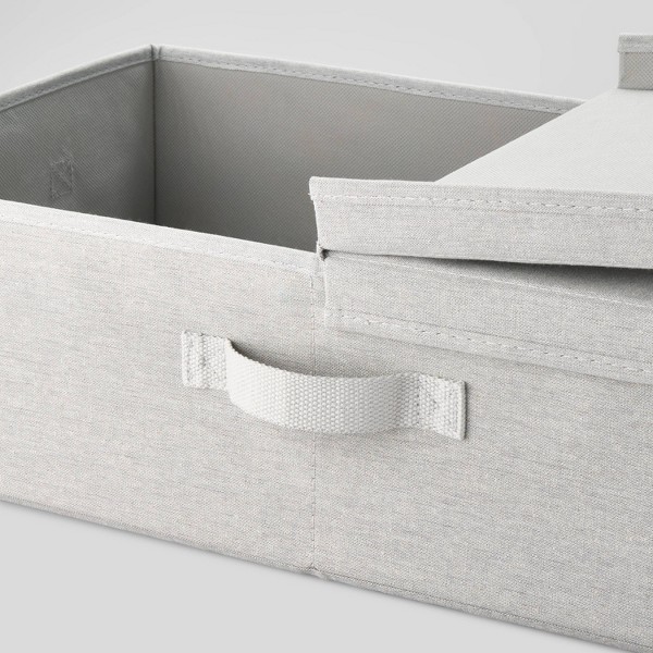 Caja de tela con tapa para debajo de la cama, gris claro - Brightroom™ 3