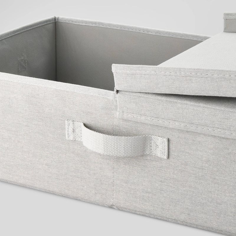 Underbed Fabric Bin with Lid Light Gray - Brightroom&#8482;, 4 of 5