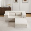 Circle Fleece Compression Mahjong Convertible L-Shaped Sectional Sofas with 1 Ottoman and No Assembly Required - 2 of 4