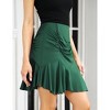 Clearlove Women Ruched Ruffle Short Skirt High Waisted Stretch Pleated Tennis E-Girls 90s A-Line Mini Skirt - 4 of 4