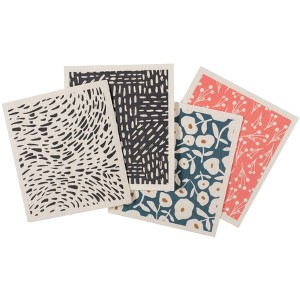 Z Wraps Swedish Dish Cloths - Mixed Set of 4 Each Measuring 6.7" x 7.5" - Ryhs/Deryn/Wynn/Bell - 1 of 4