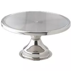 Winco CKS-13 Stainless Steel Round Cake Stand, 13" - Pack of 6