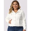 Agnes Orinda Women's Plus Size Classic Denim Long Sleeve with Pockets Fashion Jean Jackets - 2 of 4