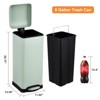 8 Gallon Stainless Steel Step Trash Can - Slim Kitchen Garbage Bin with Soft-Close Lid,Fingerprint-Proof & Removable Bucket,Green - 2 of 4
