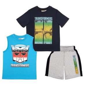 Transformers Little Boys 3 Piece T-Shirt, Tank Top and Shorts Outfit Set - 1 of 3