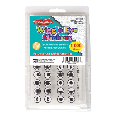 Charles Leonard Creative Arts Wiggle Eyes Stickers, Black (Pack of 2)