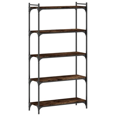 vidaXL Bookcase Storage Bookshelf Display Book Cabinet Engineered Wood - Smoked Oak 31.5" 60.6"