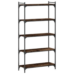 vidaXL Bookcase Storage Bookshelf Display Book Cabinet Engineered Wood - Smoked Oak 31.5" 60.6" - 1 of 4
