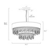 LNC Phesonlaxy Luxury and Glam Crystal Drum Chandelier,Black and Gold,24in/31.5in - 3 of 4