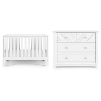 Child Craft Atwood Crib and Dresser Nursery Set, 2-Piece, Includes 3-in-1 Convertible Crib and 3-Drawer Dresser
