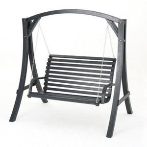 PAGED Swing Chair Outdoor, 2-Person Porch Swing Bench Armrests, Steel Frame for Outdoor, Garden - 1 of 4