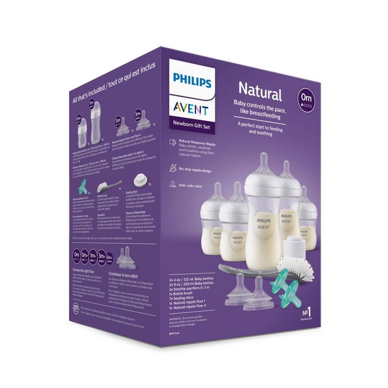 Philips Avent Natural Baby Bottle with Natural Response Nipple Newborn Baby Gift Set - 17pc, 4 of 43