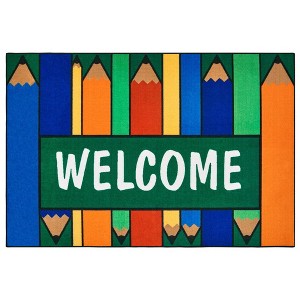 Carpets for Kids Colorful Pencils Welcome Value Educational Rug - 1 of 4