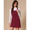 INSPIRE CHIC Women's Adjustable Strap Pinafore Bib Corduroy Overalls Floral Dress - 2 of 4