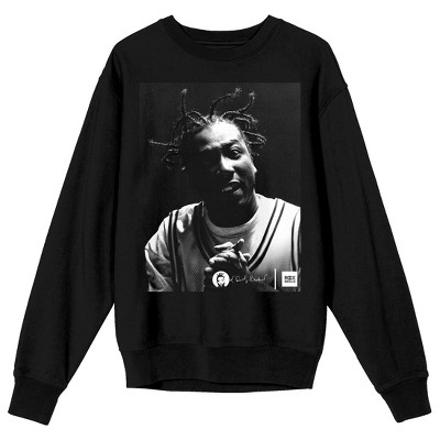 Rock The Bells Ol' Dirty Bastard Black & White Photo Crew Neck Long Sleeve Adult Black Sweatshirt