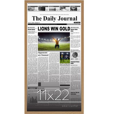 Americanflat 11x22 Newspaper Frame with plexiglass - Assorted Media Article Cover Frame - Available in a variety of Colors