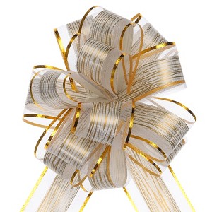 Unique Bargains Wedding Baskets Presents Large Pull Bow Bright Gift Wrapping Ribbon 5 Pcs - 1 of 4