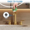 8 Inch Faucet, Modern 3-Hole Sink Faucet with Stainless Steel Pop-Up Drain, 360° Swivel Spout, Elegant Chrome Finish - 3 of 4