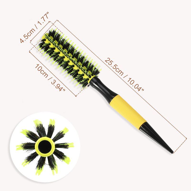 Unique Bargains Nylon Bristle Pins Round Hair Brush Yellow 10.04"x1.77" 1 Pc, 3 of 7