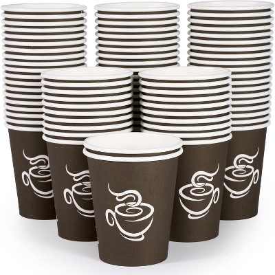 Attop 400 Pack 8 oz Paper Cups, Brown Disposable Hot Coffee Cups for Party, Picnic, Travel, and Events