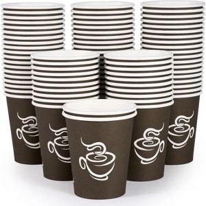 Attop 400 Pack 8 oz Paper Cups, Brown Disposable Hot Coffee Cups for Party, Picnic, Travel, and Events - 1 of 4