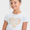 Girls' Short Sleeve Shell Heart Graphic T-Shirt - Cat & Jack™ Cream - 2 of 4