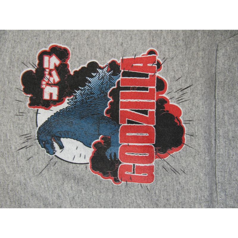 Godzilla Classic Art and Logo Youth Athletic Gray Hoodie, 2 of 3