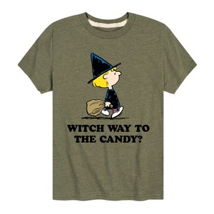Boys' - Peanuts - Witch Way To The Candy Short Sleeve Graphic T-Shirt - 1 of 4