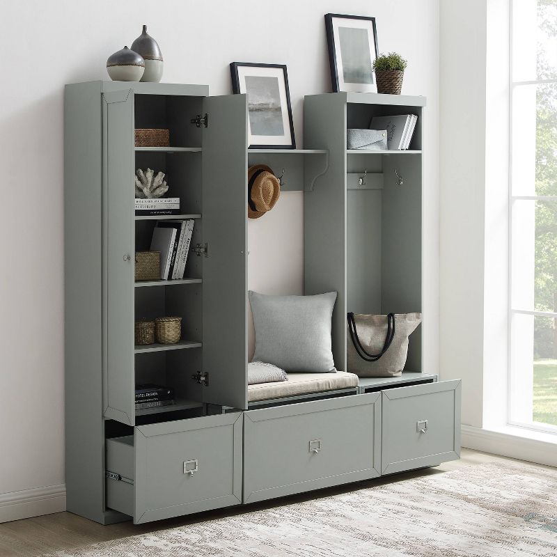 4pc Harper Entryway Set with Bench, Shelf, Hall Tree and Pantry Closet - Crosley, 4 of 18