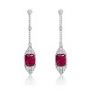 Guili Sterling Silver White Gold Plated Dangle Earrings with Colored CZ Stones, A Timeless and Elegant Piece for Any Occasion or Fashion Style - 3 of 3
