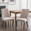 QingMoon Dining Chairs Set of 2, Fabric Upholstered Kitchen Chairs, Mid Century Modern Accent Chair with Solid Wood Legs for Dining Room - 2 of 4