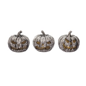 Transpac Resin Light Up Spooky Moldy Pumpkin Decor Decorative Objects Pumpkin Figurines Halloween Multicolored Tabletop Battery Operated Prelit  Spot - 1 of 1